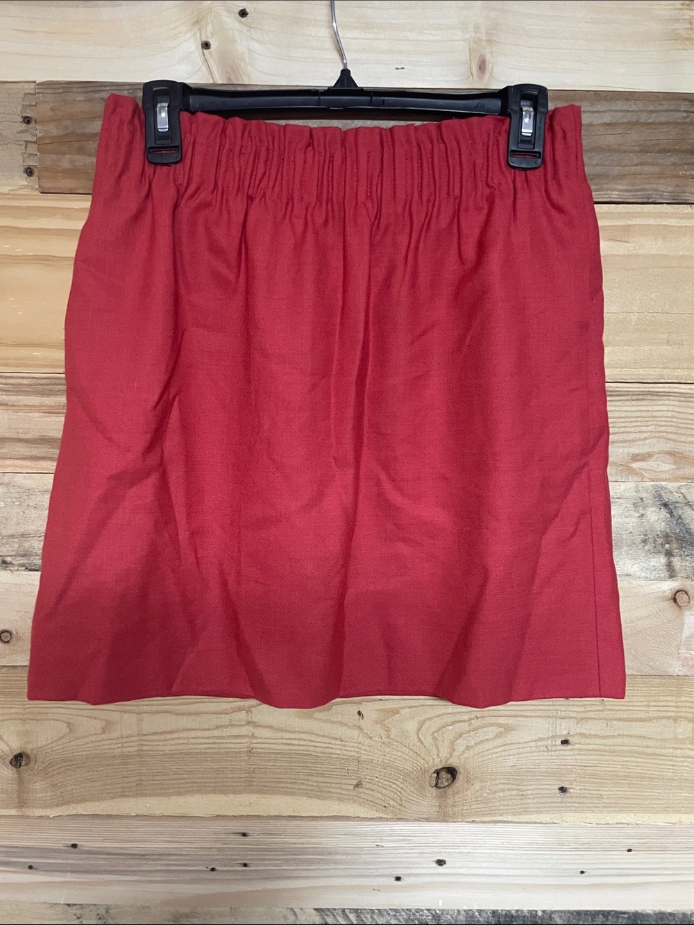 J. Crew size 4 Red Wool Elastic Waist Band with Pockets Mini Skirt